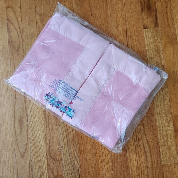 Vintage Satin Trim Pink Baby Security Blanket Crib New NOS USA Union Made ILGWU - Picture 1 of 6